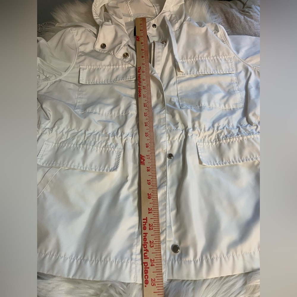 Banana Republic Sz S Women's White Hooded Utility Jacket - Picture 9 of 11